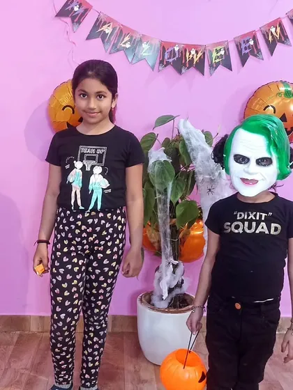 Little ones dressed up for our studio's Halloween party. The space is perfect for themed events for children.