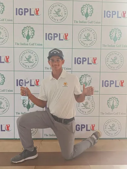 Kartik Singh celebrates his outstanding performance at the IGU West Bengal Golf Championship in Kolkata, where he shot 16-under-par to claim the overall win in the A+B combined category.