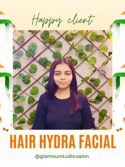 This client is pleased with her Hair and Hydra Facial treatment. We love providing comprehensive beauty solutions.