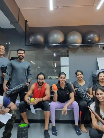 The group from our recent myofascial release workshop, holding their tools of the trade. It was a great session with a lot of practical learning.