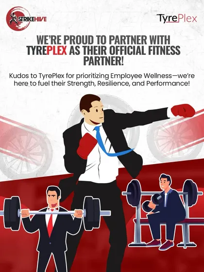 We are proud to be the official fitness partner for TyrePlex, a testament to our successful corporate wellness programs. We partner with companies to build long-term resilience, strength, and performance within their teams.