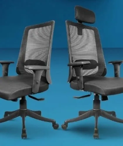 A side-by-side comparison of our mid-back and high-back ergonomic mesh office chairs.