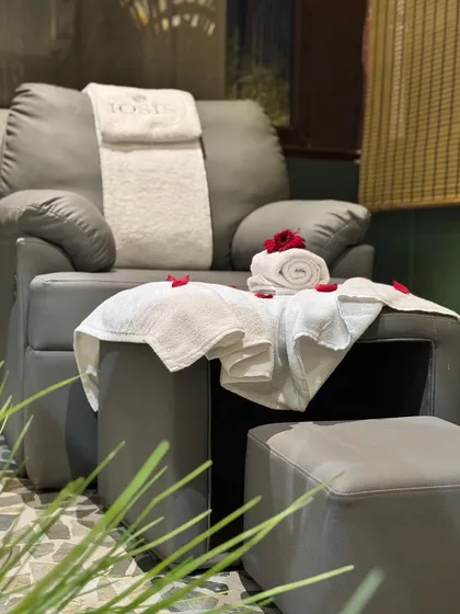 This is where your relaxation begins. We prepare our comfortable, fully-equipped pedicure station for each client, ensuring a serene and hygienic environment for you to unwind in.