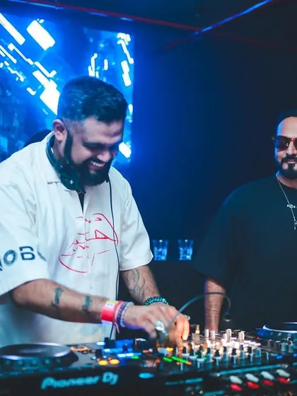 A great shot of me and Nikhil Chinapa enjoying the vibe we've created. These collaborations are about more than just music; they're about shared passion.