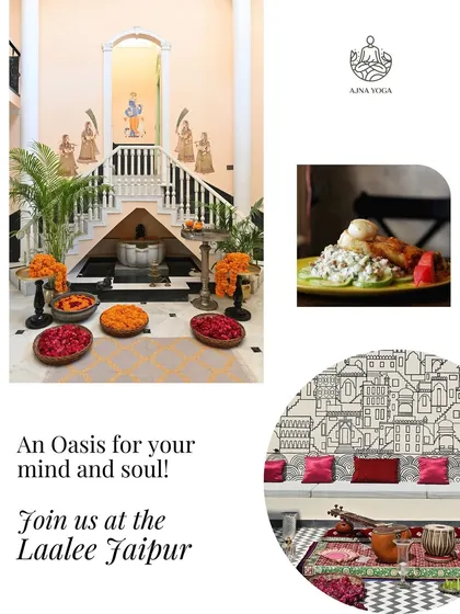 Our Jaipur retreat is an oasis for the mind and soul. We choose venues like Laalee Jaipur that are filled with art, history, and serene spaces for practice and connection.