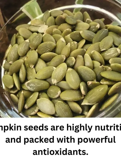 Pumpkin seeds are a highly nutritious and crunchy snack. They are packed with powerful antioxidants, magnesium, and zinc, making them a great healthy option for your mid day munching.