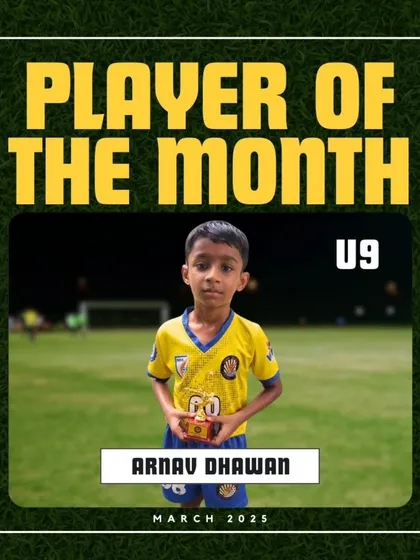 Arnav Dhawan, the U9 Player of the Month for March 2025.