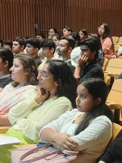 Our new students listening intently during the orientation. They get to learn about cultural events, academic guidance, and career prospects.