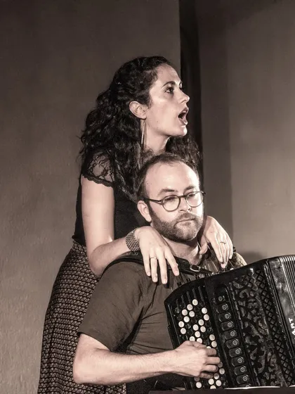 An intimate and expressive moment from our 'Little Italy' concert. This performance, featuring a soprano and an accordionist, pays homage to the stories of Italian immigrants through opera, folk songs, and original compositions.