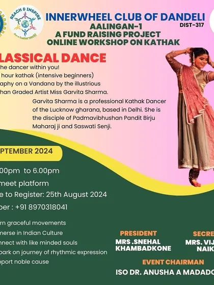 I was happy to conduct an online Kathak workshop for beginners as part of a fundraising project. I offer online classes and workshops to make the art of Kathak accessible to sincere learners everywhere.