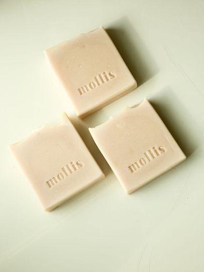 Three bars of the restocked soap, ready to be added to your cart.