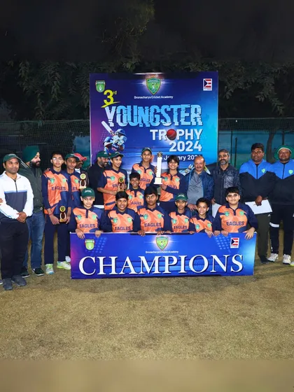 Victory is a result of discipline and teamwork. We celebrate the success of our DCA Eagles, the champions of the 3rd Youngster Trophy 2024. Moments like these are a testament to the hard work and collective spirit we foster in our competitive youth cricket programs.