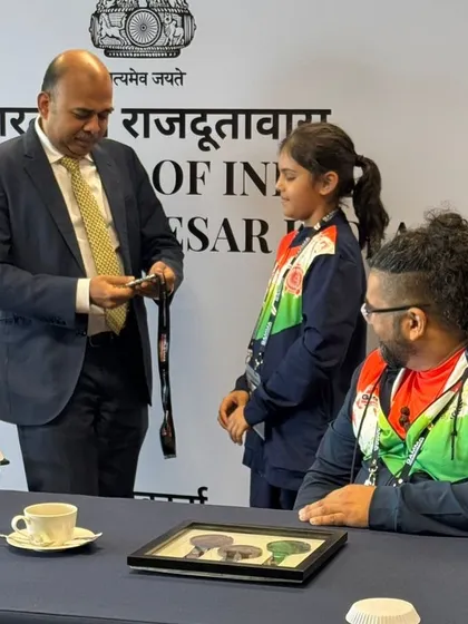 A moment of immense pride as our young world championship athlete, Mishty, meets with the Deputy Chief of Mission at the Embassy of India in Indonesia. Our fighters are ambassadors for the sport and the country.
