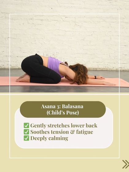 Balasana, or Child's Pose, is more than just a resting posture. It provides a gentle stretch for the entire back body, soothing tension and fatigue while having a deeply calming effect on the mind.