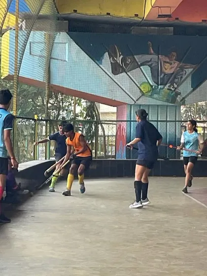 A mixed-gender practice game in full flow. We encourage all our players, juniors and seniors, boys and girls, to train together to improve the overall skill level of the club.
