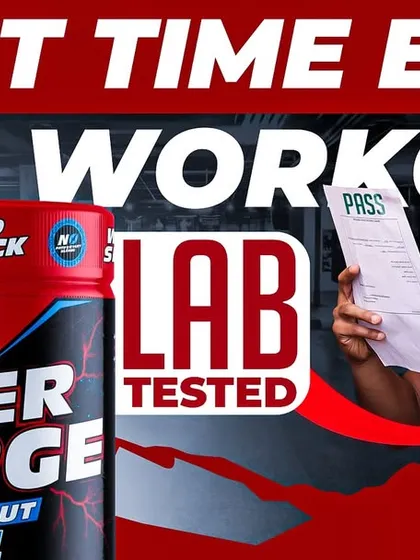 Thumbnail for my lab test video on Wild Buck's Hyper Charge pre-workout.
