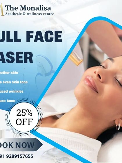Our full face laser treatment, now with a 25% discount, is perfect for achieving smoother skin, a more even skin tone, and reducing the appearance of wrinkles and acne.