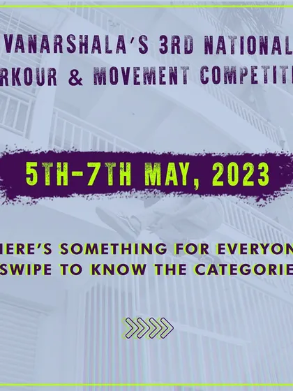 The official announcement for our 3rd National Parkour & Movement Competition, with a swipe to see all the categories.