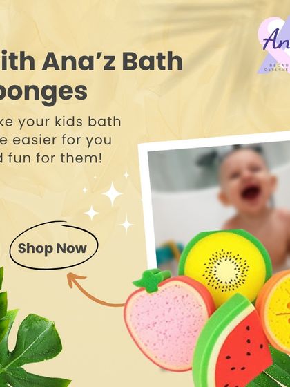 Make your kids' bath time easier for you and more fun for them. My gentle bath sponges come in cute, colorful fruit shapes that kids love to play with while they get clean.