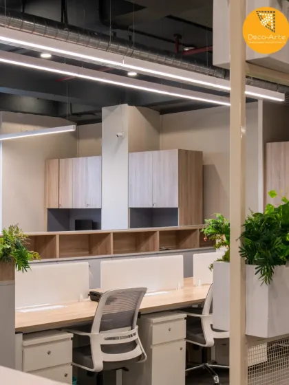 Elevating everyday workspaces with purpose and precision. For the Brandman project, I used neutral tones, layered textures, and lush greens to create an environment that breathes calm and clarity.