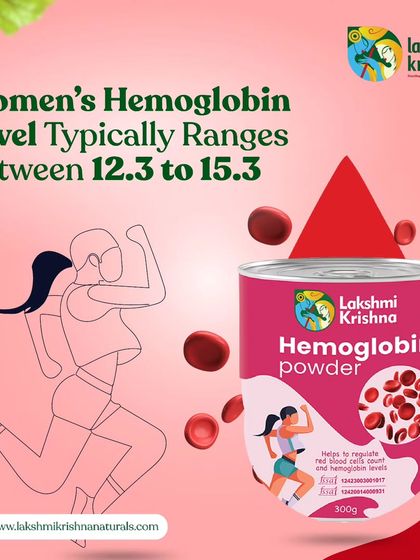 This infographic explains the typical hemoglobin range for women. Our Hemoglobin Powder is designed to help you naturally maintain these healthy levels for better energy and vitality.