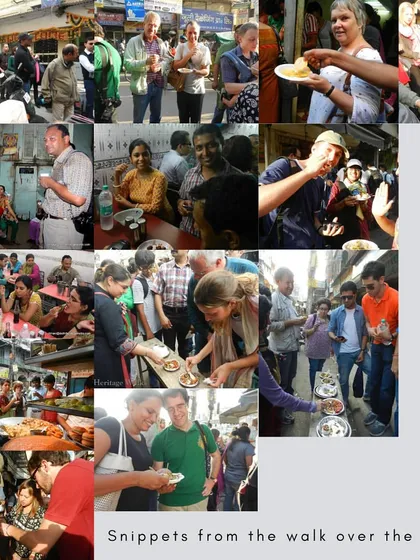 A collage capturing the spirit of my Old Delhi walks, where history is a feast for all senses. Here, you see participants trying out local delicacies amidst our exploration of Shahjahanabad's historic lanes. These culinary stops are an integral part of understanding the living culture of the city.