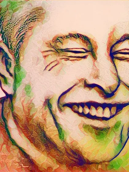 A colorful digital interpretation of my sand portrait of Elon Musk. This piece experiments with a psychedelic color palette to convey a sense of constant innovation.