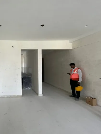 Another view of the site before work began. Seeing the empty, undeveloped space helps to appreciate the scale of the transformation and the detailed planning required to turn it into a fully furnished, tranquil home.