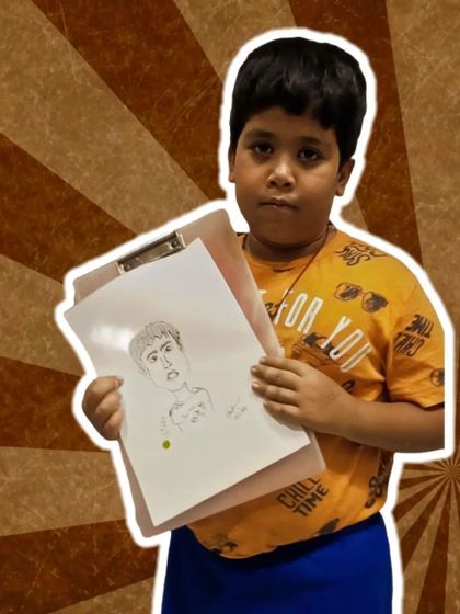 Meet Sidd. Even a serious expression can make for a really fun and characterful caricature.