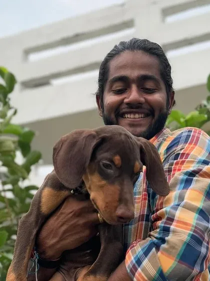 A moment of pure happiness with this adorable Doberman puppy. I cherish these connections.