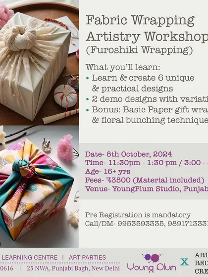 Discover the beautiful and sustainable art of Furoshiki, or Japanese fabric wrapping. In this workshop, you'll learn unique and practical designs for gift-giving and more.