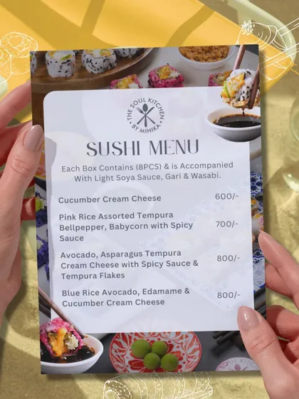 Here is my complete vegetarian sushi menu, featuring four unique and delicious rolls, from classic cucumber to exotic blue rice.
