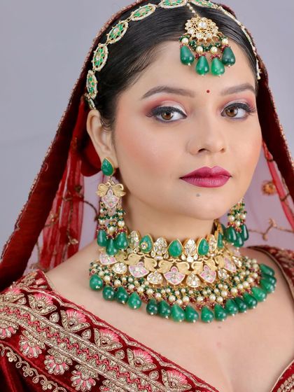 This student's bridal creation is regal and polished. They leave my academy with a portfolio that opens doors to professional opportunities.