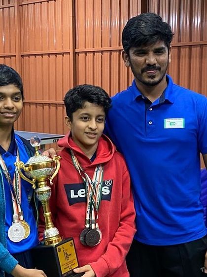 Our boys, Tavanth and Atharva, with their medals from the Mini Olympics 2022.