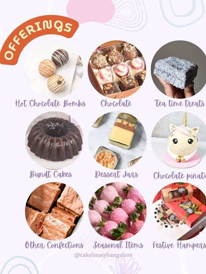 Beyond cakes and cookies, we also offer a variety of other confections. This includes hot chocolate bombs, dessert jars, bundt cakes, festive hampers, and chocolate piñatas.