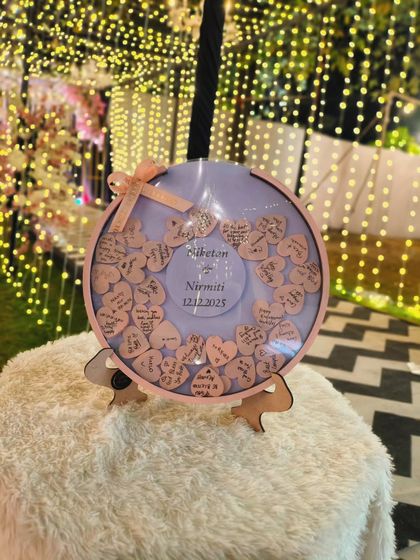 The wish board glowing under the fairy lights of the outdoor venue. It was a magical touch for a magical evening.