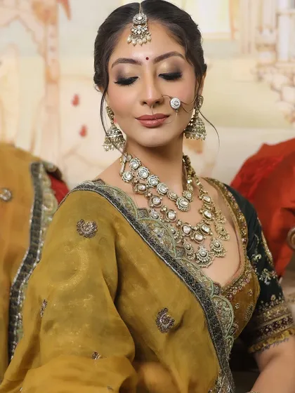 Another beautiful shot of this bride, her eyes closed to show off the stunning eyeshadow work.