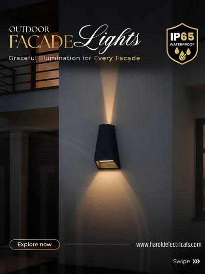 Our expertise extends to the outdoors with durable and stylish facade lighting. This IP65 waterproof fixture is designed to create a graceful up-and-down wash of light, enhancing your home's architecture and providing a warm, welcoming entrance while withstanding the elements.