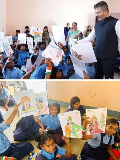 Reviewing the artwork of students who participated in our Independence Day painting event. They depicted our nation's freedom fighters, showing a deep connection to our history and heritage.