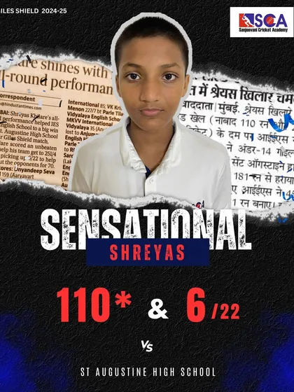 A sensational all-round performance by Shreyas Khilare in the Giles Shield, scoring an unbeaten 110 and taking 6 wickets. This is the kind of match-winning player we aim to develop.