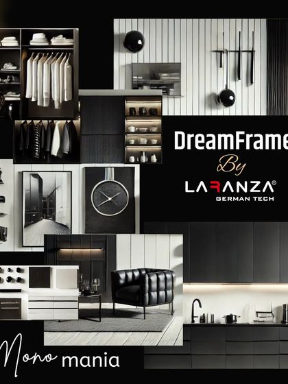 This "Mono Mania" mood board from my DreamFrames collection shows the inspiration behind a minimal, bold, and sophisticated design aesthetic.