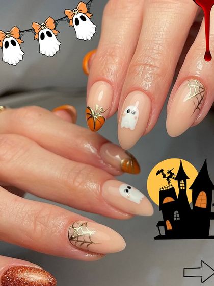 Another one of our fun Halloween designs. This set includes cute ghosts, pumpkins, and spiderwebs on a neutral base, perfect for the spooky season.