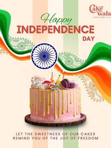 Celebrate the sweetness of freedom with us. This Independence Day cake, adorned with macarons and festive colours, is our tribute to the joy and spirit of the nation.