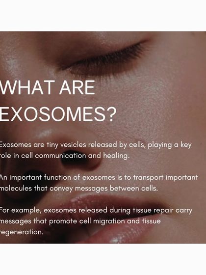 What are exosomes? They are tiny vesicles released by cells that play a key role in cell communication and healing, carrying messages that promote tissue regeneration.