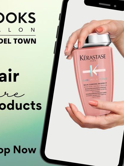 A graphic promoting our range of Kérastase hair care products, available for purchase so you can continue your luxury hair ritual at home.