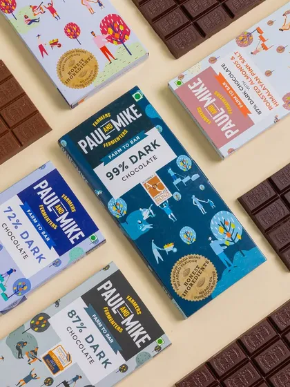 Product photography needs to be both beautiful and informative. For this series of artisanal chocolate bars, I created a clean, graphic layout that showcases the beautiful packaging design and the variety of flavours available.