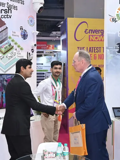 Building global relationships is key to our vision. A handshake with an international delegate at IndiaSoft 2025 marks the beginning of a new partnership.