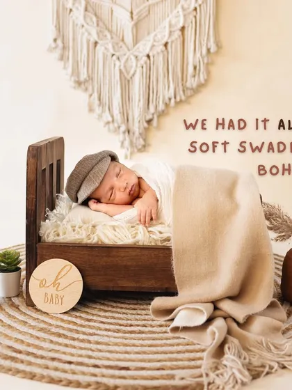 This was the plan: a cozy boho bed with soft swaddles. We had it all ready for this little gentleman.