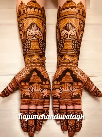Raju Mehendi - Bridal Mehendi Royal Motifs: Palaces, Peacocks & Elephants photo 11