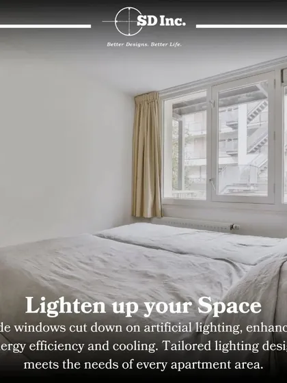A tip for decorating your apartment: lighten up your space. Wide windows reduce the need for artificial lighting, enhancing energy efficiency and creating a brighter, more pleasant atmosphere.